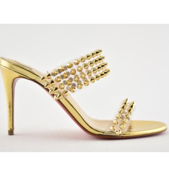 Christian Louboutin Gold Only Spikes 85 Sandals - Picture 11 of 12